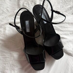 Prada Women's Black Patent Leather Heels